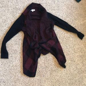 Black and red cardigan